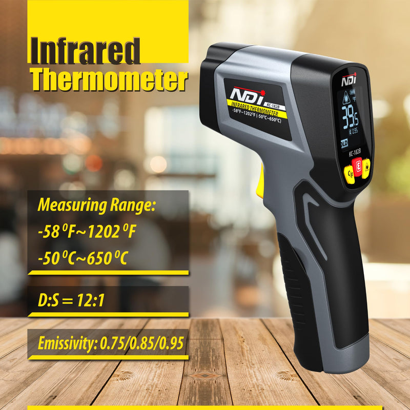 [Australia - AusPower] - NDI Infrared Thermometer Temperature Gun -58 F to 1022 F, Digital Laser Surface Temp Reader for Cooking, Pizza Oven, Candy, Griddle HVAC IR Thermometer Temp Gun 