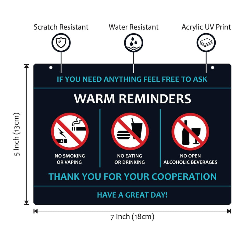 [Australia - AusPower] - Compatible with Lyft Uber (2-Pack) Tips Rating Appreciated Rideshare Accessories – 7” x 5” – Interior Acrylic Headrest Sign - Rate Me Tip No Smoking for 5 Star Rides for Ride-share Drivers Blue 