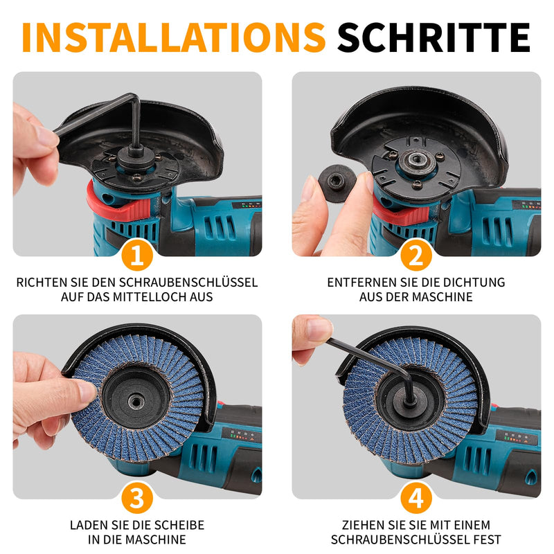 [Australia - AusPower] - NuoDunco Pack of 10 Flap Discs, 76 mm 60 Grain Slat Discs for Metal Wood Steel, Sanding Mop Discs Sanding Discs Flap Disc for 3 Inch Angle Grinder 