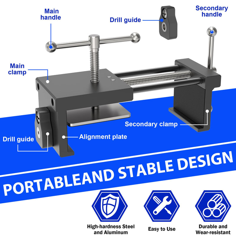 [Australia - AusPower] - Cabinet Clamps 2 Pack - Claw Clamps for Cabinet Installation, Face Frame Clamps with 3 Drill Guides and 3-Sided Thickened Protection Pads 2 Pack-1.7"-3.6"Opening Capacity 