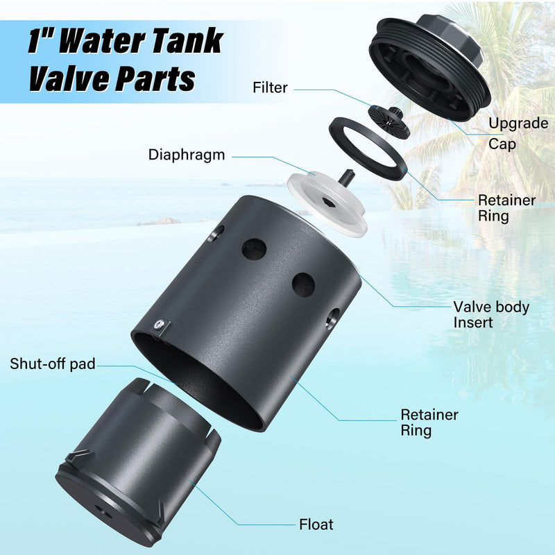 [Australia - AusPower] - Water Tank Float Valve Designed for Water Level Control, Automatic Filling, Automatic Shut Off, Nylon Resin Water Level Float Valve for Livestock Troughs, Stock Tank, Fish Pond, etc. 1" Valve 
