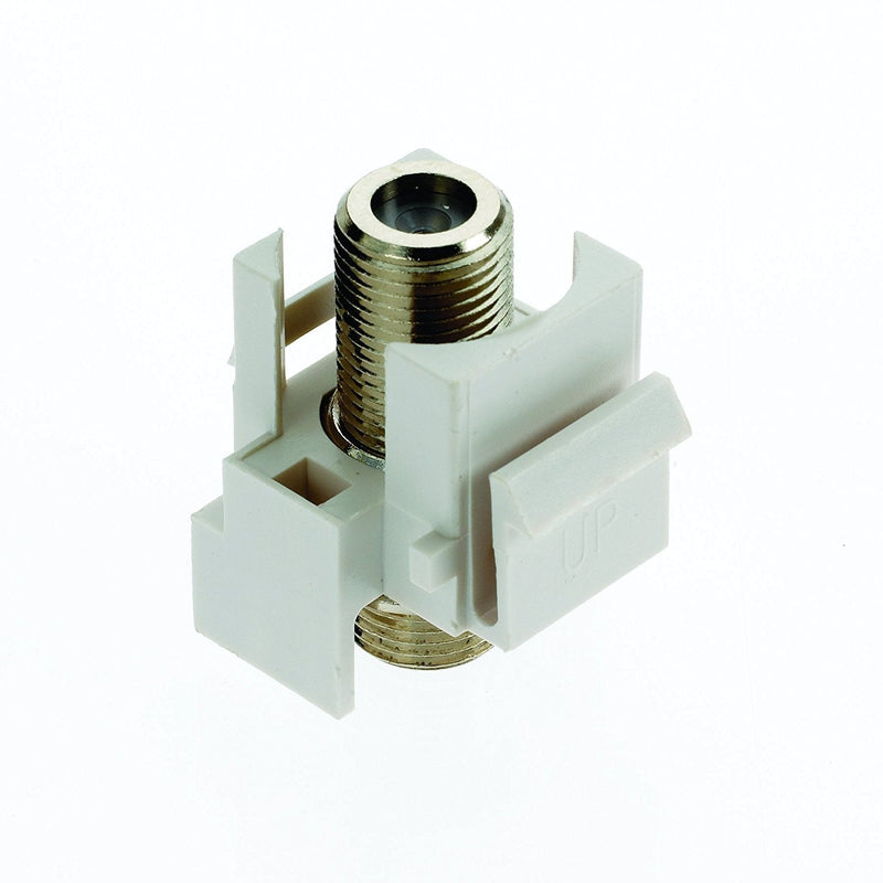 [Australia - AusPower] - Legrand - OnQ Recessed Keystone Coax Insert, F Keystone Connector, 3GHz Keystone F-81 Coupler, Nickel, White, 5 Pack, F3481WHV5 Pack of 5 