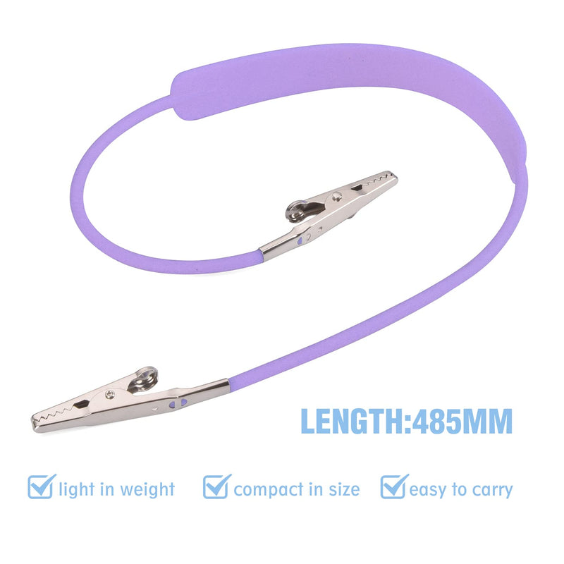 [Australia - AusPower] - Pack of 1 Bag Dental Bib Clips Autoclavable Silicone Bib Holders Clips Individually Wrapped for Napkin Towel Tattoo Light Purple 1 Piece/Bag 