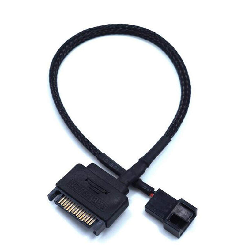 [Australia - AusPower] - 2 Pack SATA to 3 Pin / 4 Pin PMW 12V PC Case Fan Power Adapter Cable, 3-Pin or 4-Pin (PWM Connector) to 15 Pin SATA Computer Cooler Cooling Fan Power Cable 