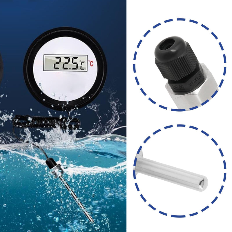 [Australia - AusPower] - OTOTEC Thermowell G1/2 Inch 304 Stainless Steel Temperature Sensor Diving Sleeve Pocket Tool for Temperature Sensor 6 mm Heating (8 x 50 mm) Pack of 2 