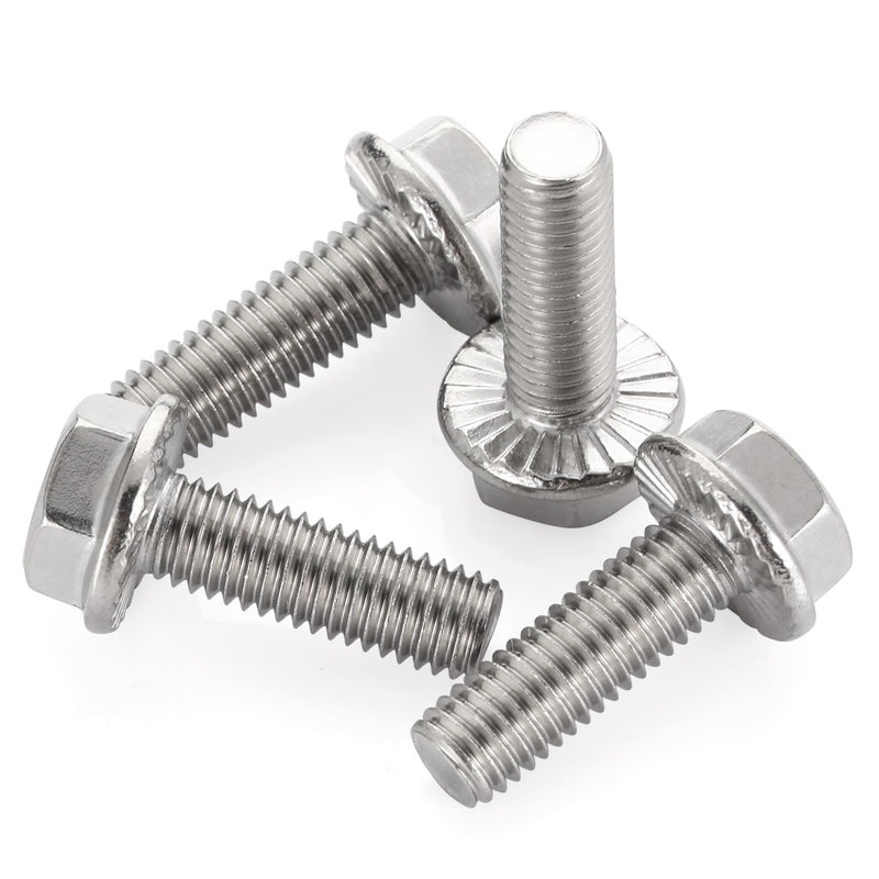 [Australia - AusPower] - 5/16-18 x 1" Flanged Hex Head Bolts Flange Hexagon Screws, Stainless steel 304, Fully Threaded, 15 PCS 5/16-18 x 1" 