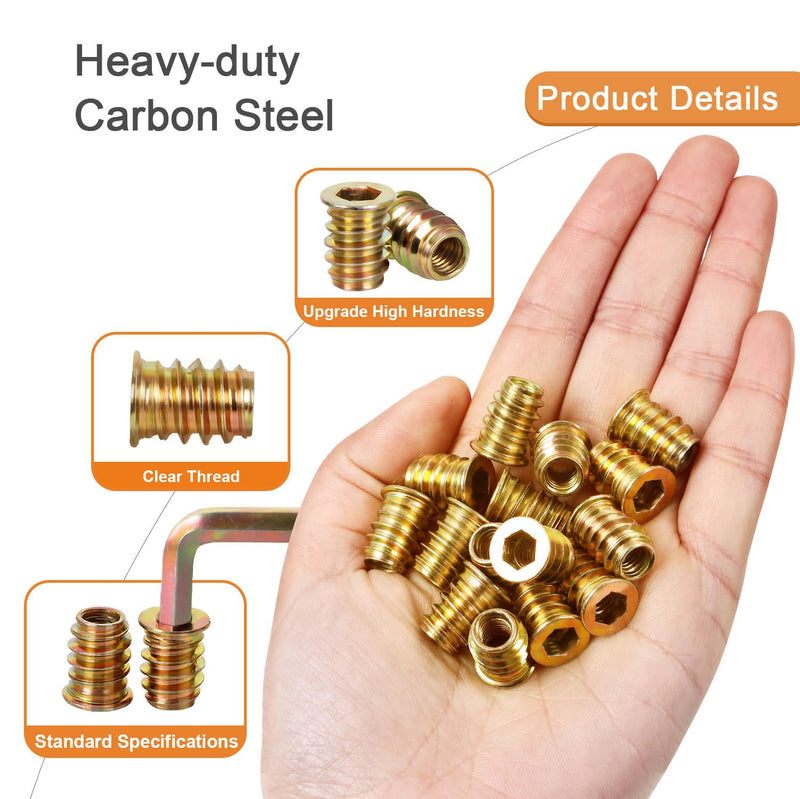 [Australia - AusPower] - 3/8"-16 x 25mm Threaded Inserts for Wood, Hex Drive Wood Nut Inserts, Exceptional Threaded Insert Nuts for Furniture, Wooden Products & Models, 50 PCS 3/8" x 25mm 