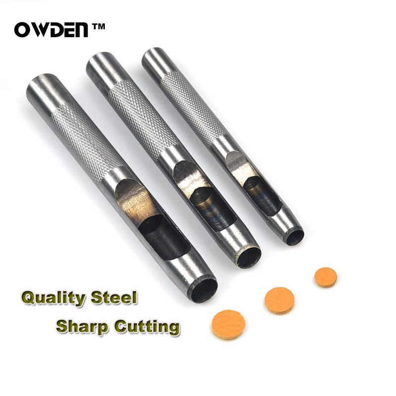 [Australia - AusPower] - 9 Pieces Hollow Punch Set (1/8"-1/2") with A Free Cutting MAT, Leather Hole Punch Set 1 9 Pieces 