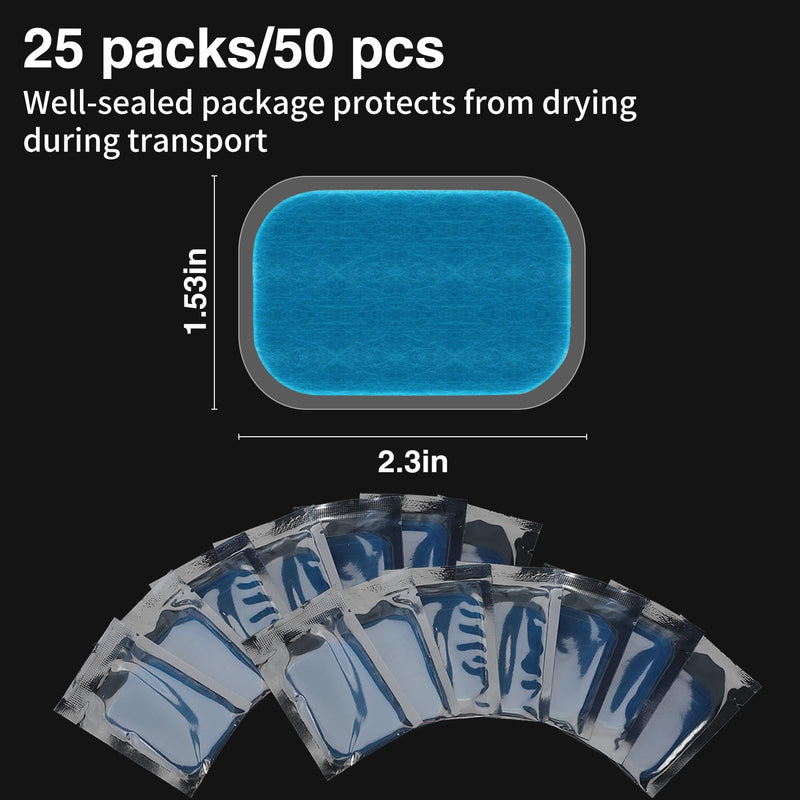 [Australia - AusPower] - PAMASE 50/80 Pcs Gel Pads for Abs Stimulator - Replacement Pads for Abdominal Muscle Trainer, Reusable Ab Workout Toner Belt Accessory abs pads-50pcs 