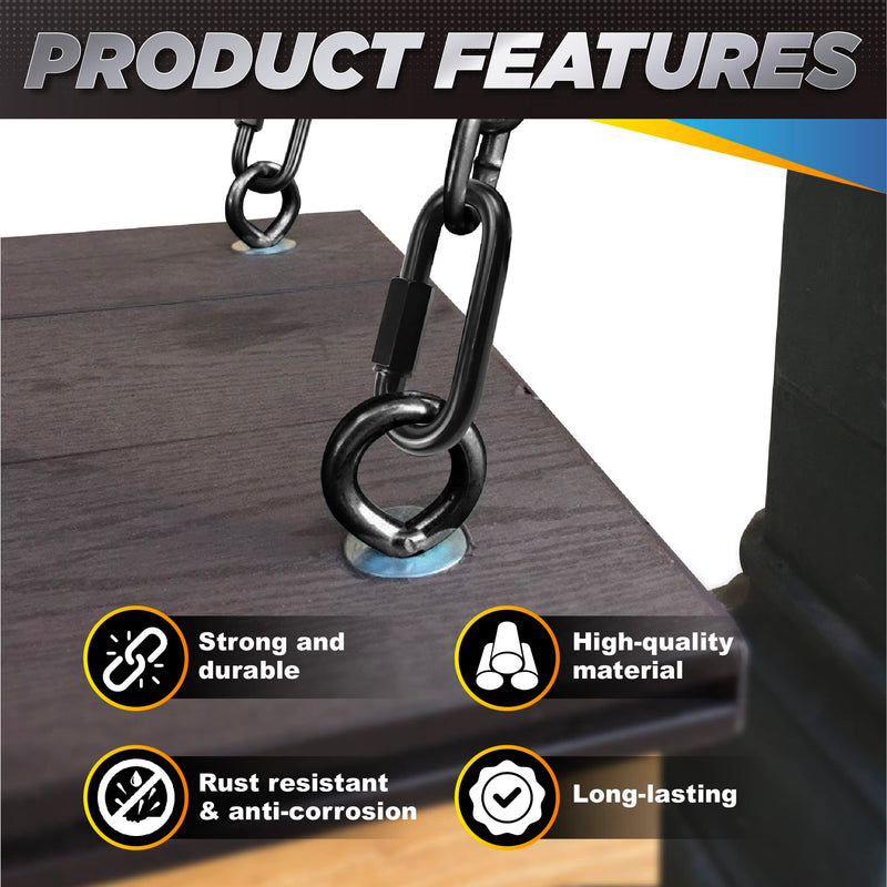 [Australia - AusPower] - 6PCS 3 Heavy Duty Chain Quick Links, 1600 LBS Weight Capacity, Durable, Anti-Rust, High Strength Chain Connector, Carabiner for Big Chain Connecting, Hammock Hanging, Hiking, Camping 6PCS 3 