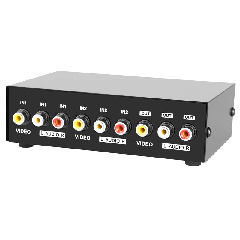 [Australia - AusPower] - Panlong 2 Port AV RCA Switch 2 in 1 Out Composite Video L/R Audio Switcher Selector Box for DVD Player, Sega Genesis, SNES, N64, PS2/3 Game Consoles 