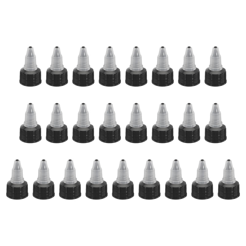 [Australia - AusPower] - PATIKIL Twist Bottle Caps, 25Pcs 20/410 Squeeze Cap Replacement for Water Glue Dispensing Bottles, Paint Bottles, Black 20mm 