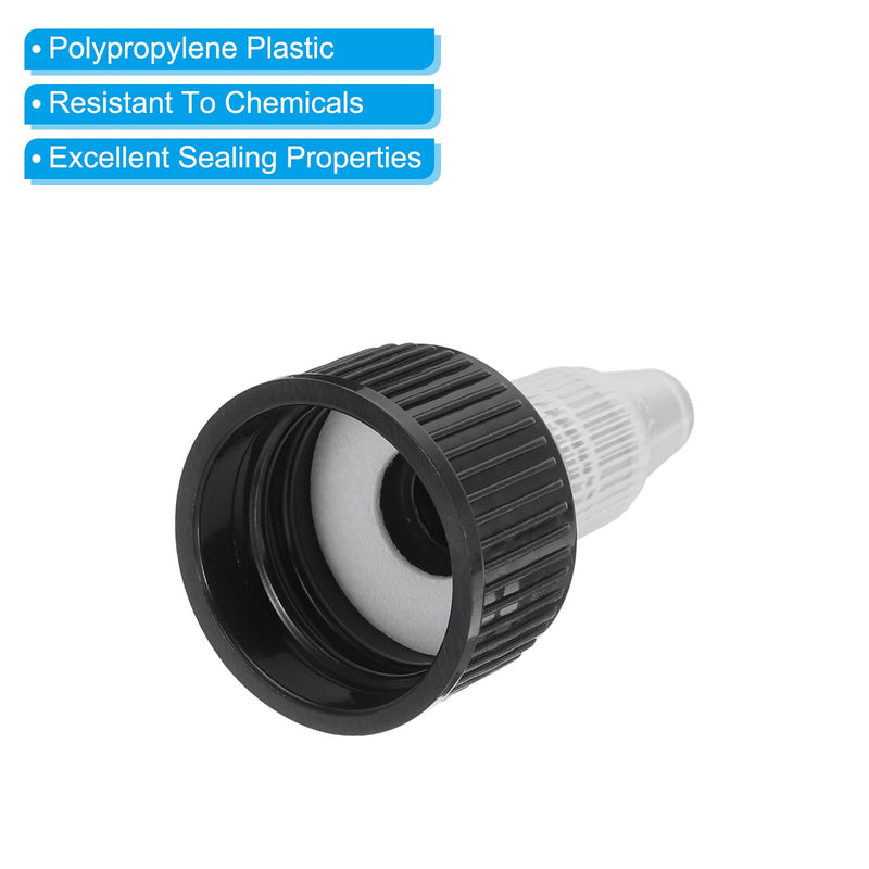 [Australia - AusPower] - PATIKIL Twist Bottle Caps, 25Pcs 20/410 Squeeze Cap Replacement for Water Glue Dispensing Bottles, Paint Bottles, Black 20mm 