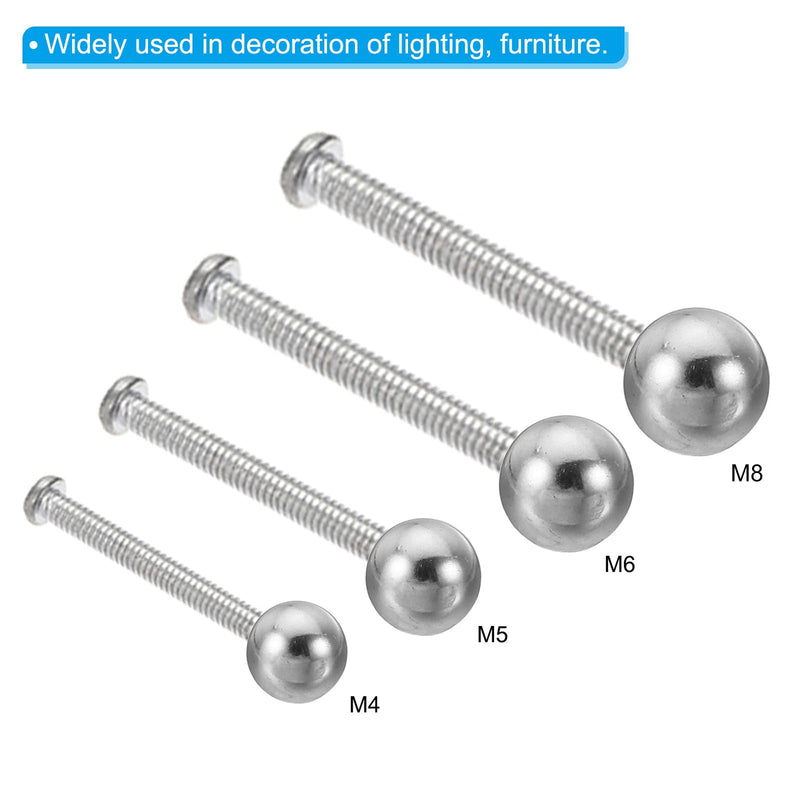 [Australia - AusPower] - PATIKIL M6x15mm Ball Nuts Knob, 2 Pack Female Thread 304 Stainless Steel Round Blind Hole Screw Cap Cover for Lighting Machinery DIY Decoration, Silver 