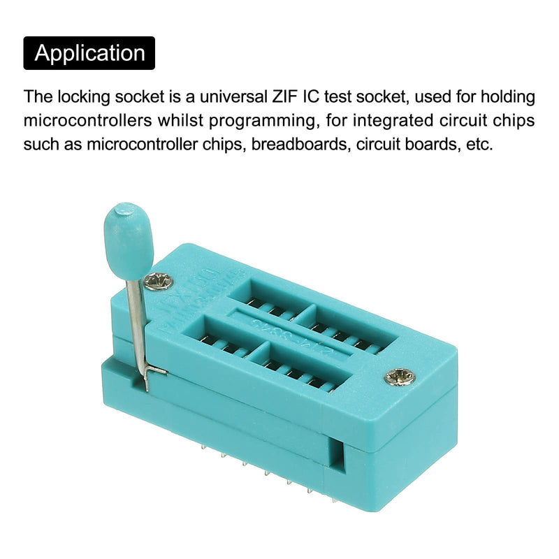 [Australia - AusPower] - PATIKIL Universal IC Test ZIF Socket 14 Pin 2.54mm Pitch for Microcontroller, Chip, Breadboard, Program IC's, 4 Pack 