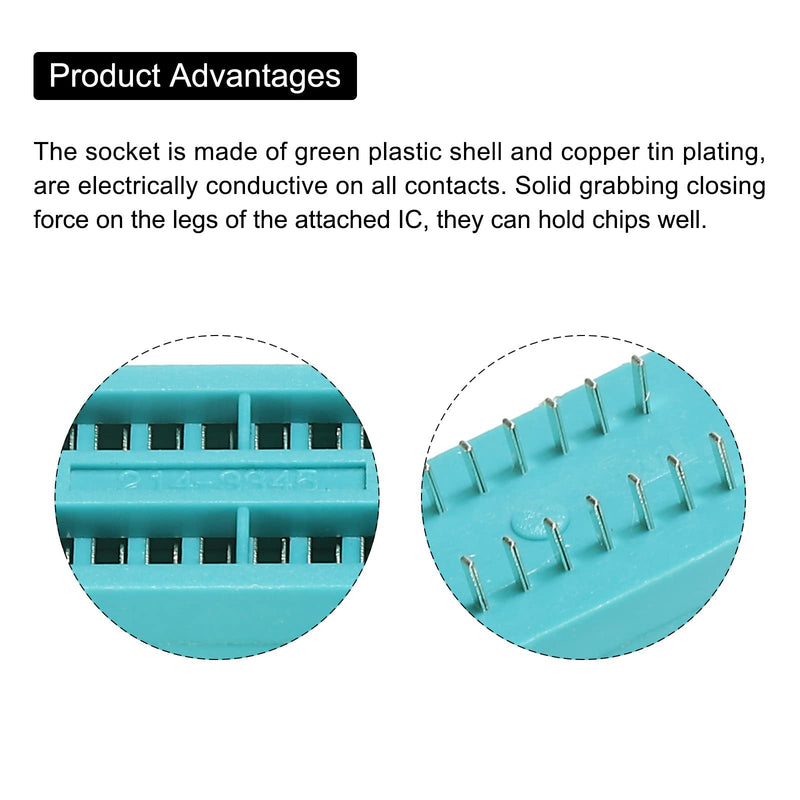 [Australia - AusPower] - PATIKIL Universal IC Test ZIF Socket 14 Pin 2.54mm Pitch for Microcontroller, Chip, Breadboard, Program IC's, 4 Pack 