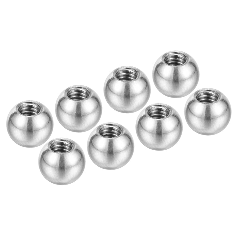[Australia - AusPower] - PATIKIL M4x8mm Ball Nuts Knob, 8 Pack Female Thread 304 Stainless Steel Round Blind Hole Screw Cap Cover for Lighting Machinery DIY Decoration, Silver 