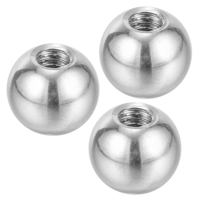 [Australia - AusPower] - PATIKIL M6x15mm Ball Nuts Knob, 3 Pack Female Thread 304 Stainless Steel Round Blind Hole Screw Cap Cover for Lighting Machinery DIY Decoration, Silver 