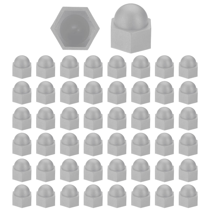 [Australia - AusPower] - PATIKIL 100 Pcs Hex Nut Cover, M14x22x27mm Nylon Screws Bolt Covers Caps Dome Acorn Hex Head Bolt Protection Cap for Screws Nut, Gray 
