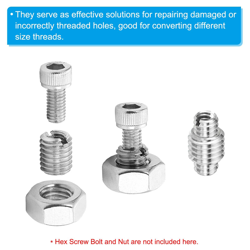 [Australia - AusPower] - PATIKIL Thread Adapters Sleeve Reducing Nut, 6 Pcs M10*1.5 Male to M8*1.25 Female Repairing Insert Nut Screw Reducer Conversion Stainless Steel Fastener 20mm M8xM10x20mm 