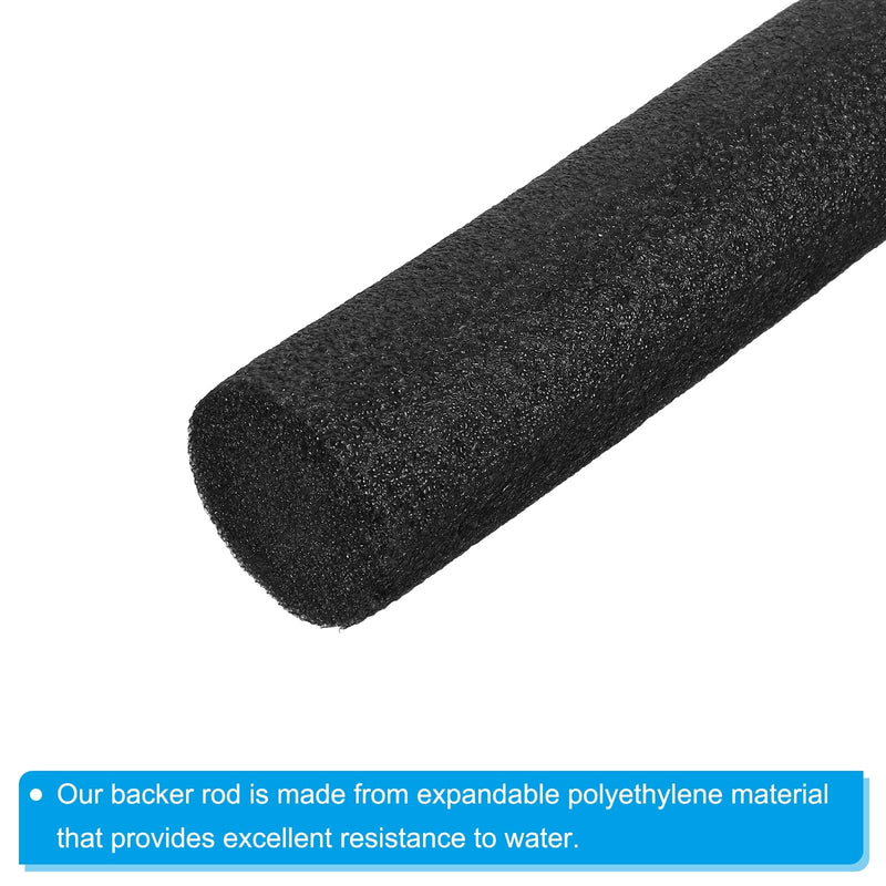 [Australia - AusPower] - PATIKIL 1/4 Inch x 3.28 Feet Backer Rod for Gaps and Joints, 10pcs Foam Rope Caulk Crack Joint Filler Roll Seal Weather Strip for Home Construction, Black 10 