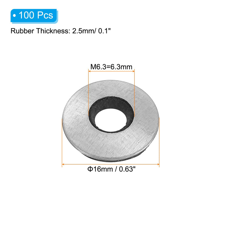 [Australia - AusPower] - PATIKIL 1/4"x5/8" EPDM Bonded Sealing Washers, 100 Pieces Galvanized Neoprene Rubber Backed Screw Gasket for Industrial Home Machinery Ships Roof (#14x1/4") 1/4"x5/8" 