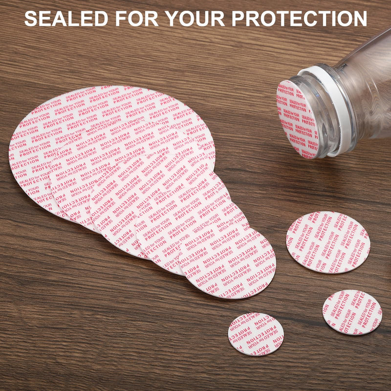 [Australia - AusPower] - PATIKIL 60mm/2.34inch Foam Lid Liner, 300Pcs PS Foam Resistant Tamper Pressure Sensitive Seal for Bottle Cap Liners Seals, White Red 