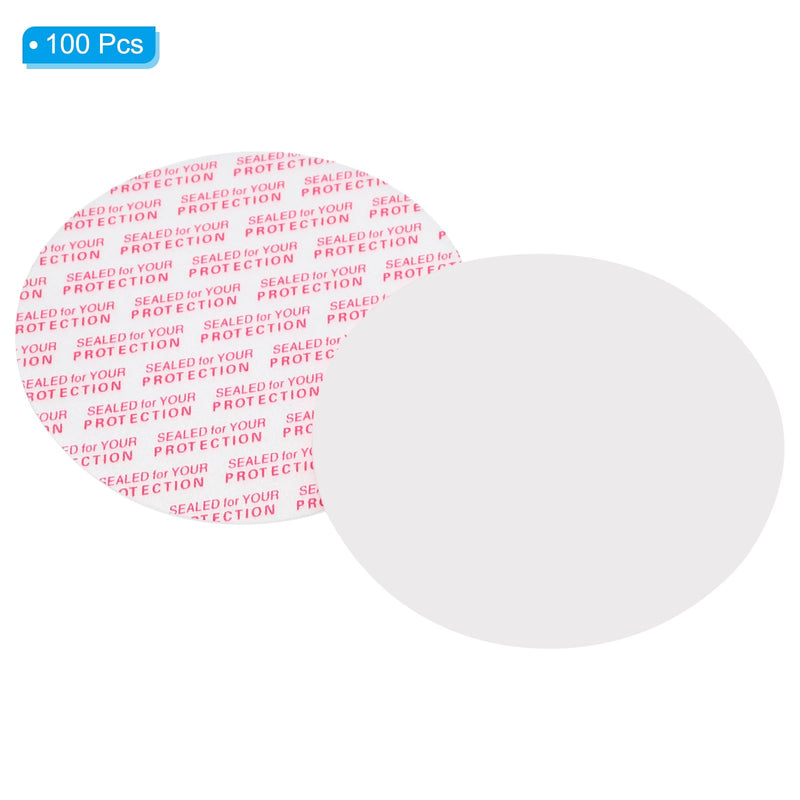 [Australia - AusPower] - PATIKIL 65mm/2.5inch Foam Lid Liner, 100Pcs PS Foam Resistant Tamper Pressure Sensitive Seal for Bottle Cap Liners Seals, White Red 