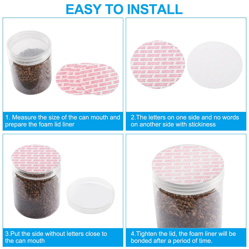 [Australia - AusPower] - PATIKIL 65mm/2.5inch Foam Lid Liner, 100Pcs PS Foam Resistant Tamper Pressure Sensitive Seal for Bottle Cap Liners Seals, White Red 