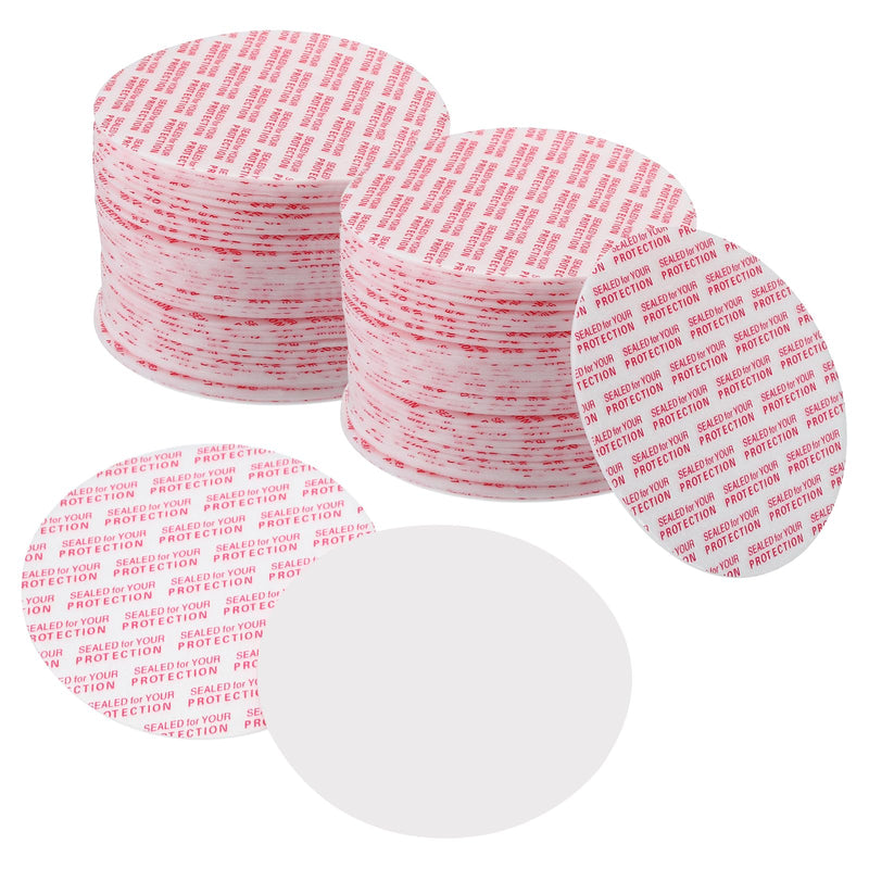 [Australia - AusPower] - PATIKIL 65mm/2.5inch Foam Lid Liner, 100Pcs PS Foam Resistant Tamper Pressure Sensitive Seal for Bottle Cap Liners Seals, White Red 
