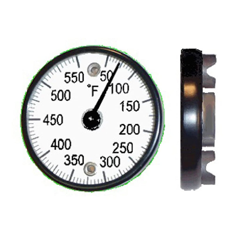 [Australia - AusPower] - PIC Gauges B2MS-Q Black Steel Case Surface Mount Thermometer, Magnetic Connection, 2" Dial, 50/500° F Temperature Range 0 - 500 Deg F 