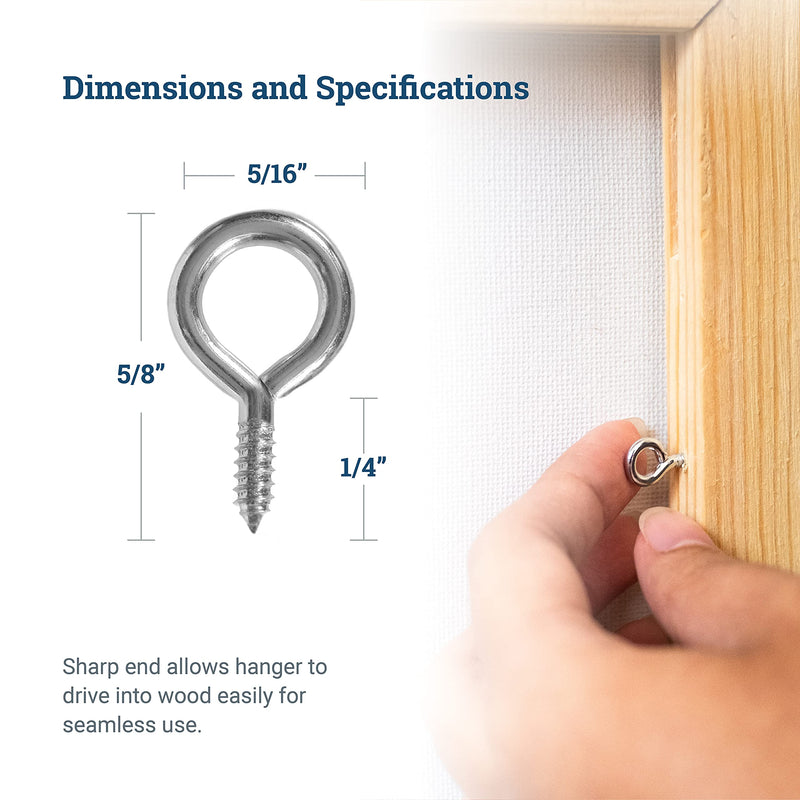 [Australia - AusPower] - Small Screw Eye - 200 Pack - 214.5 Short Shank Screweyes 5/8 inch Long 
