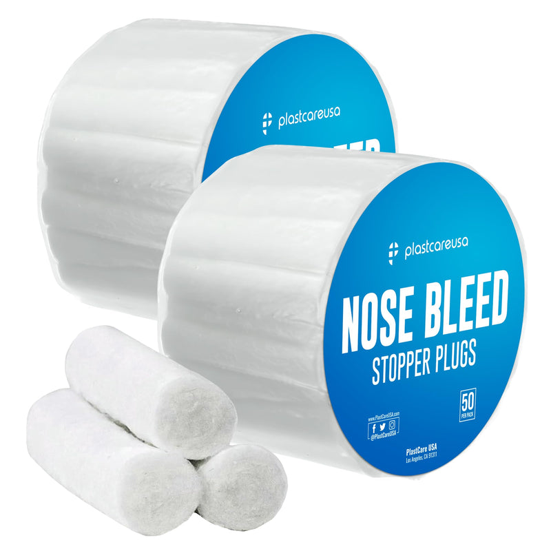 [Australia - AusPower] - 100 Nose Bleed Stopper Plugs - 1.5 Inch Cotton Rolls to Stop a Nosebleed for Kids or Adults - Extra Absorbent Nose Bleed Plugs by PlastCare USA 100 