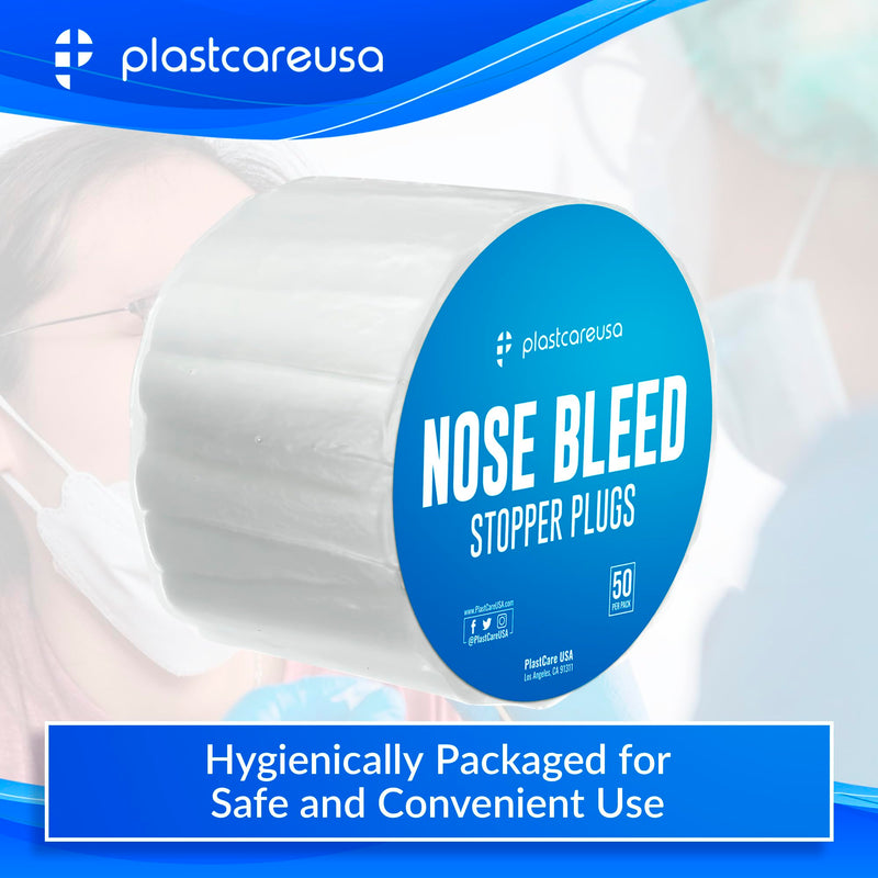 [Australia - AusPower] - 100 Nose Bleed Stopper Plugs - 1.5 Inch Cotton Rolls to Stop a Nosebleed for Kids or Adults - Extra Absorbent Nose Bleed Plugs by PlastCare USA 100 