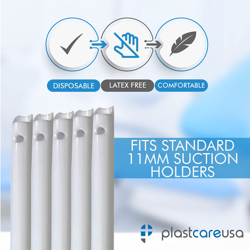 [Australia - AusPower] - High Volume Evacuator HVE Tips - 100 HVE Suction Tips Dental Disposable - Vented Evacuation Aspirator Tips with Smooth Edges (White - 100 Pack) by PlastCare USA 
