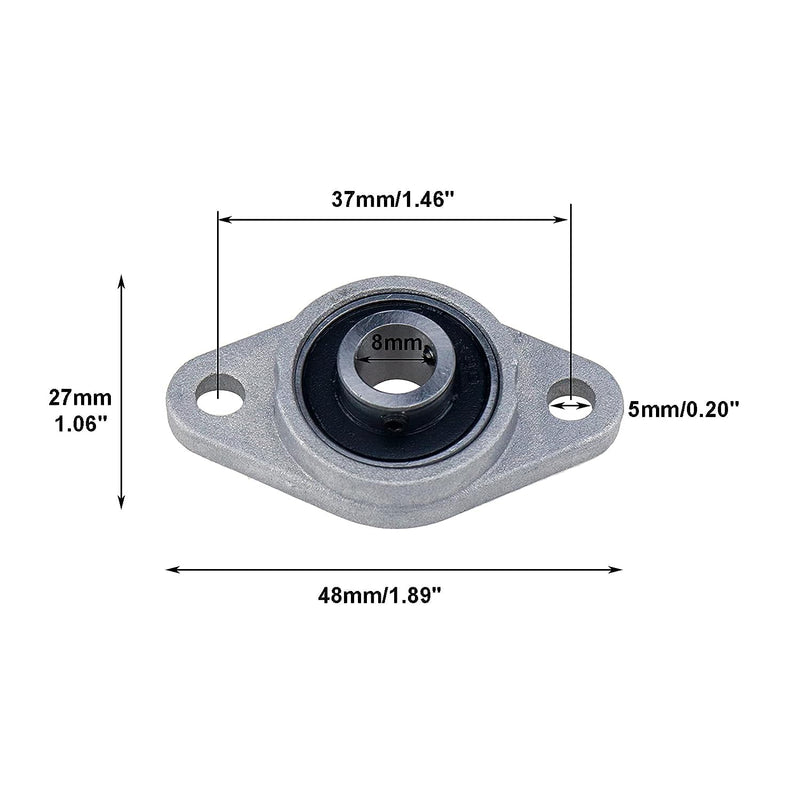 [Australia - AusPower] - 10pcs KFL08 Bore 8mm FL08 (Pack of 10) CNC Self Aligning Pillow Block Flange Bearing Shaft Zinc Alloy 