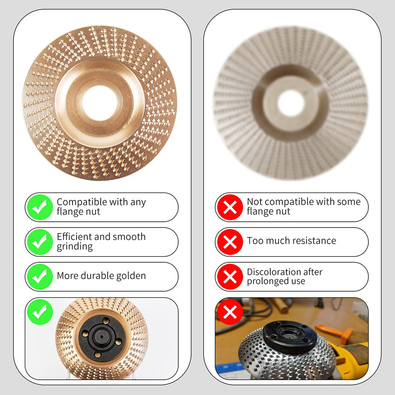 [Australia - AusPower] - Upgraded 3PCS Wood Carving Disc Set for 4" or 4 1/2" Angle Grinder with 5/8" Arbor, Grinding Wheel Shaping Disc for Wood Cutting, Grinder Cutting Wheel Attachments 3 