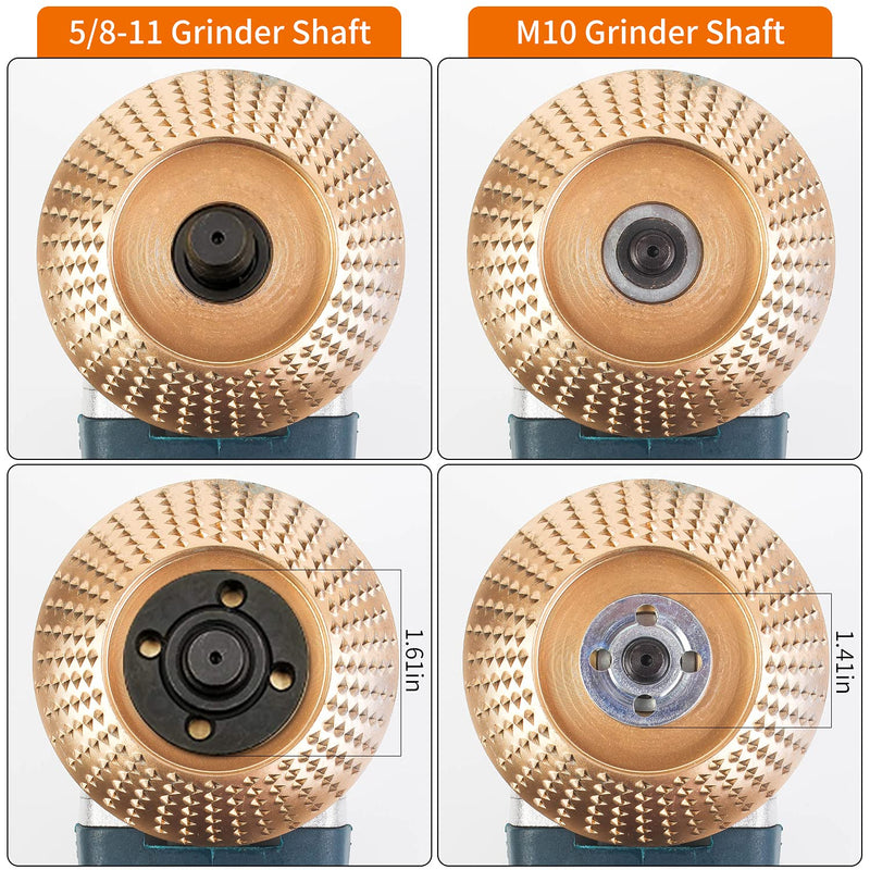 [Australia - AusPower] - Upgraded 3PCS Wood Carving Disc Set for 4" or 4 1/2" Angle Grinder with 5/8" Arbor, Grinding Wheel Shaping Disc for Wood Cutting, Grinder Cutting Wheel Attachments 3 