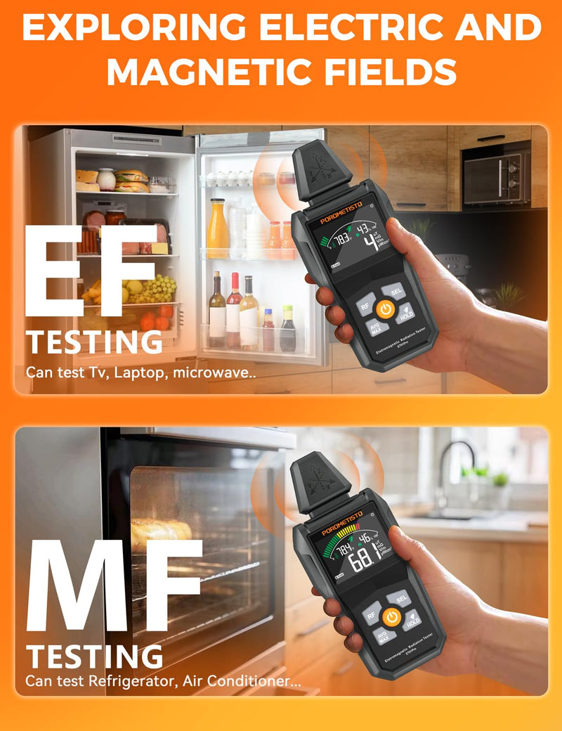 [Australia - AusPower] - EMF Meter Radiation Detector, ET01Pro EMF Detector, 5-in-1 Electromagnetic Field & Radio Frequency Detector for Home & Office EMF Inspections, Ghost Hunting| Portable Handheld 