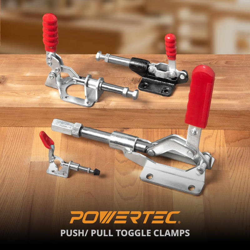 [Australia - AusPower] - POWERTEC 2PK Toggle Clamp, 500lbs Holding Capacity, 305CM Quick Release Push/Pull Clamp for Woodworking Jigs and Fixtures, Pocket Hole Jigs, Welding, CNC (20318-P2V) 305CM, 2PK 