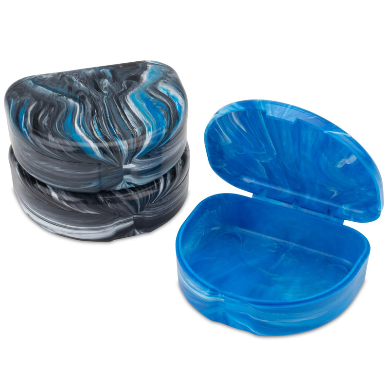 [Australia - AusPower] - Practicon Marble Retainer Cases, Orthodontic Aligner Case, Mouth Guard Holder (3 Pack) (Midnight) Midnight 