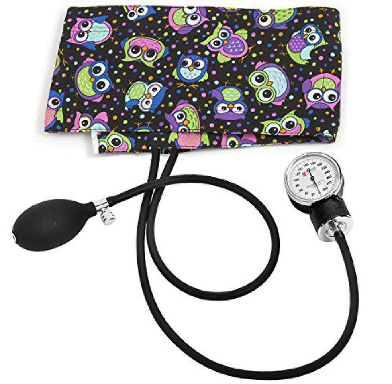 [Australia - AusPower] - Prestige Medical Adult Premium Aneroid Sphygmomanometer: Clamshell Packaging, Party Owls Black (Model: S82-POB) 