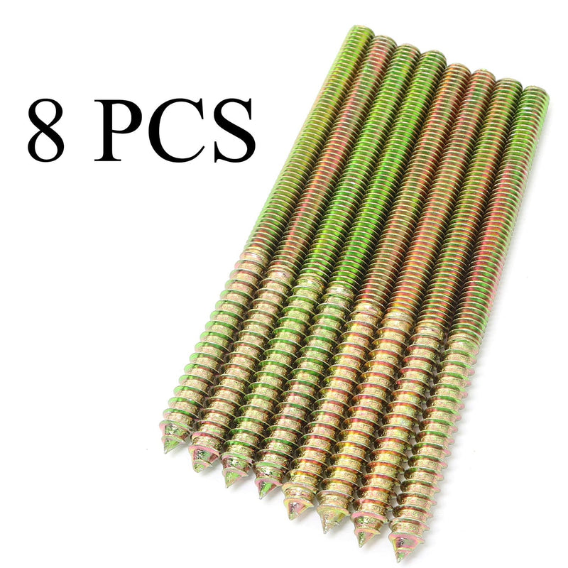 [Australia - AusPower] - 8pcs Self-Tapping Screw Hanger Bolts 5/16"-18 x 5" Hanger Bolts Double Headed Bolts for Furniture Wood Joint 