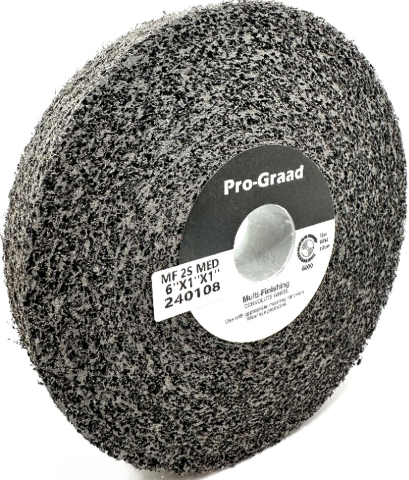 [Australia - AusPower] - Multi-Finishing Wheel – 6” x 1” x 1” 2S Medium Grit Silicon Carbide - Stainless Steel Finishing Convolute Wheel 13171 – for #4 Finish - 1 Pack 6" x 1" x 1" 2S Medium 