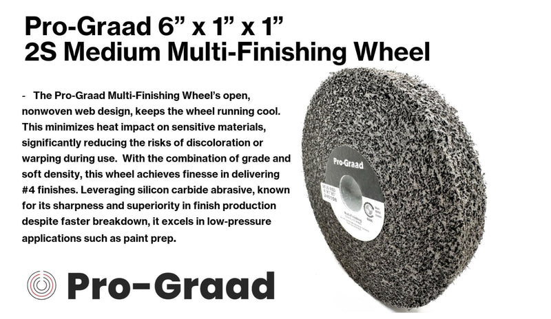 [Australia - AusPower] - Multi-Finishing Wheel – 6” x 1” x 1” 2S Medium Grit Silicon Carbide - Stainless Steel Finishing Convolute Wheel 13171 – for #4 Finish - 1 Pack 6" x 1" x 1" 2S Medium 