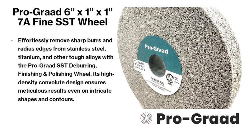 [Australia - AusPower] - SST Deburring Wheel - 6" x 1" x 1" 7A Fine Grit – Aluminum Oxide – Excels on Titanium, Stainless & Tough Alloys, Deburring, Finishing and Polishing Wheel – Convolute - (1 Pack) 