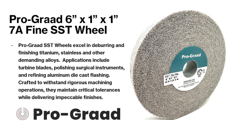 [Australia - AusPower] - SST Deburring Wheel - 6" x 1" x 1" 7A Fine Grit – Aluminum Oxide – Excels on Titanium, Stainless & Tough Alloys, Deburring, Finishing and Polishing Wheel – Convolute - (1 Pack) 