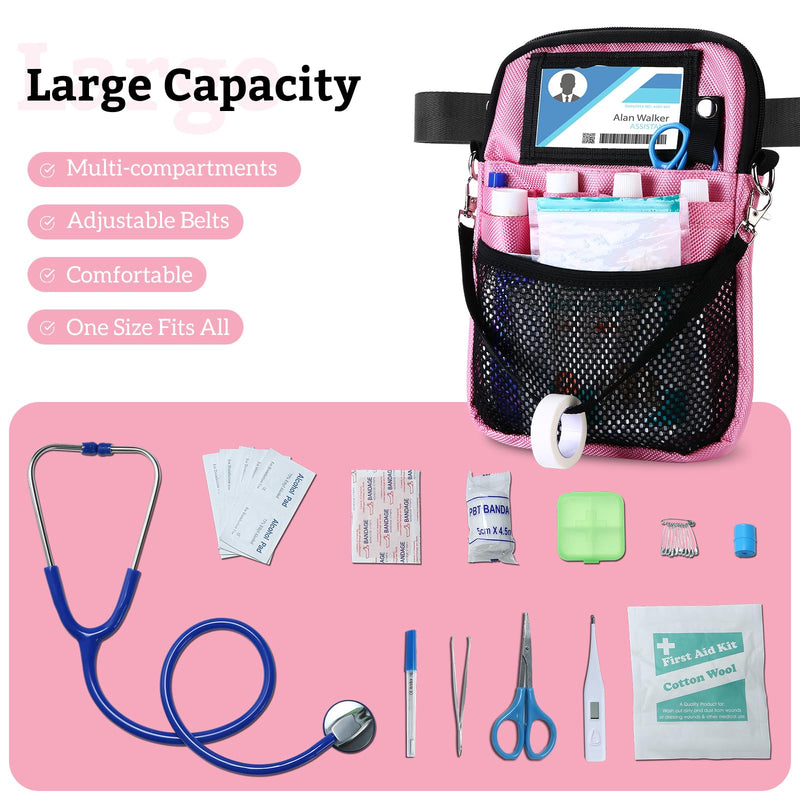 [Australia - AusPower] - ProCase Nurse Fanny Pack, Lightweight Utility Organizer Pouch for Medical Supplies, Stethoscope, Scissors for RN EMT Vet -Pink, Small Pink 