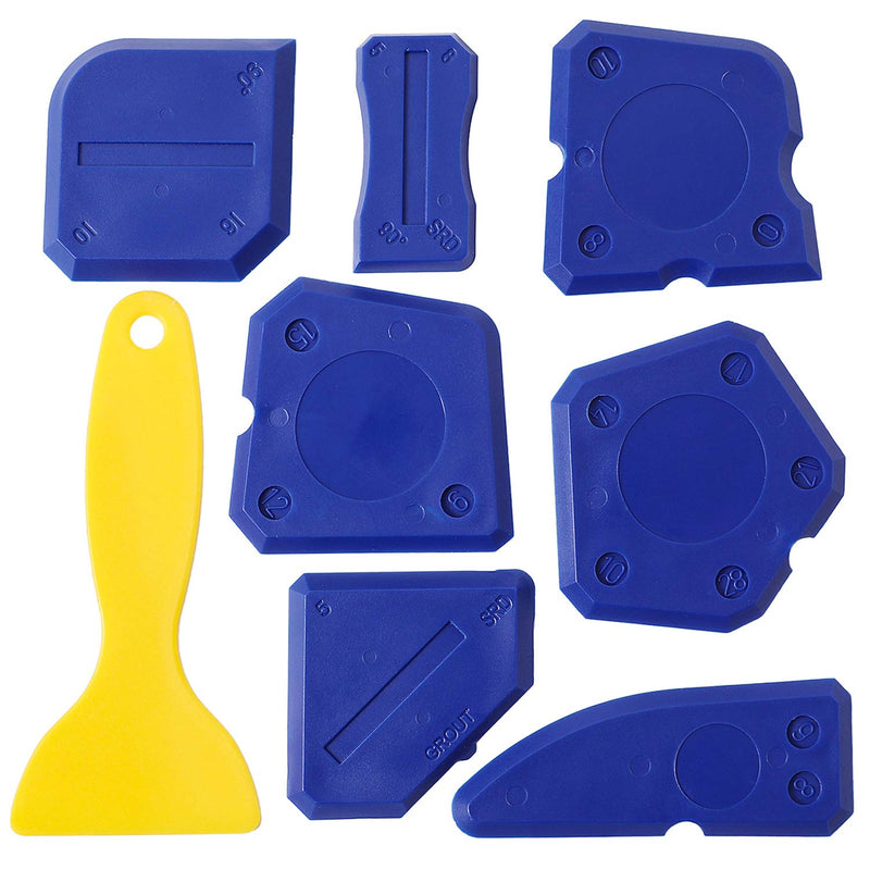 [Australia - AusPower] - 8 Pieces Caulk Tool Kit Sealant Silicone Finishing Tools Caulking Tools for Silicone Sealant Grout Finishing Sealing (Blue) 