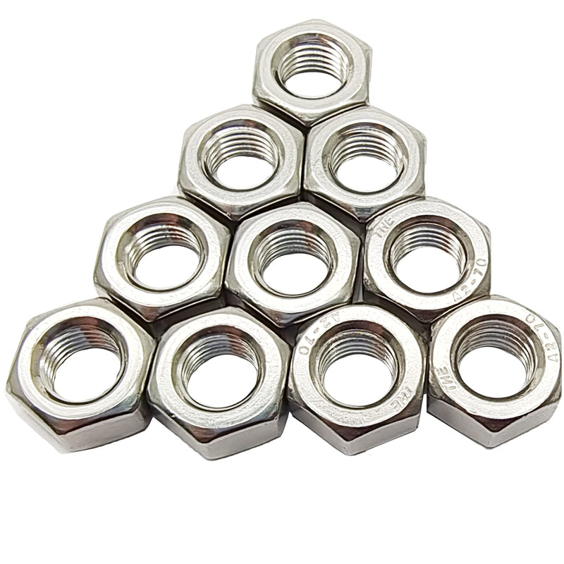 [Australia - AusPower] - 10pcs M10 x 1.25mm Pitch Hex Nuts Stainless Hex Nu, Metric Fine Thread Hex Nuts M10-1.25mm 